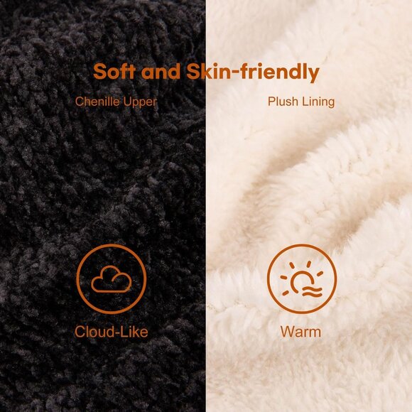 Women's Black Cozy Winter Warm Knit Memory Foam Non Slip Slipper Bootie Shoes - Picture 3 of 6